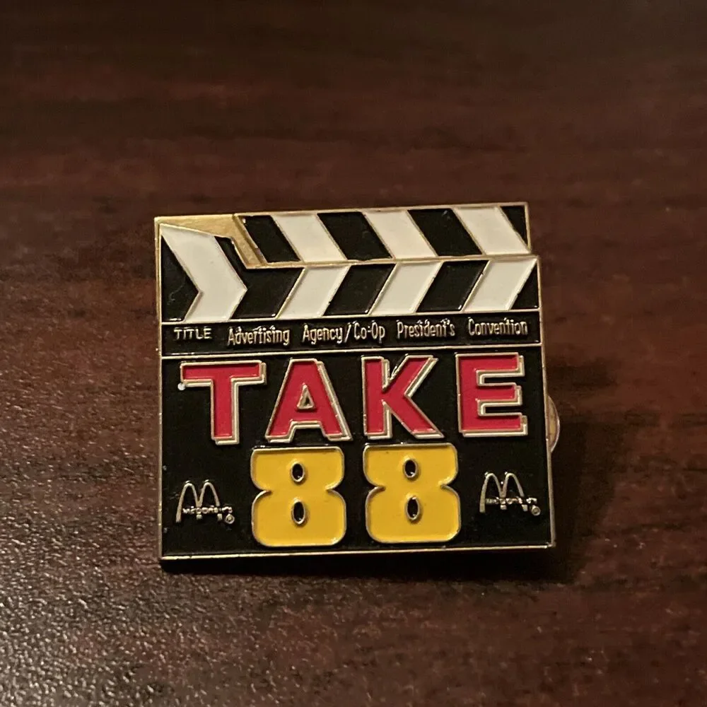 McDonald’s‎ Take 88 Movie Clapperboard Employee Lapel Hat Pin